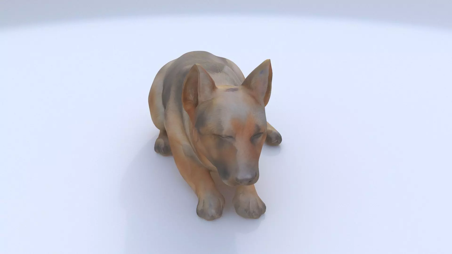 German Shepherd sleeping 3D model_0
