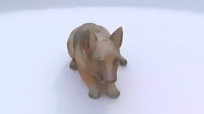 German Shepherd sleeping 3D model