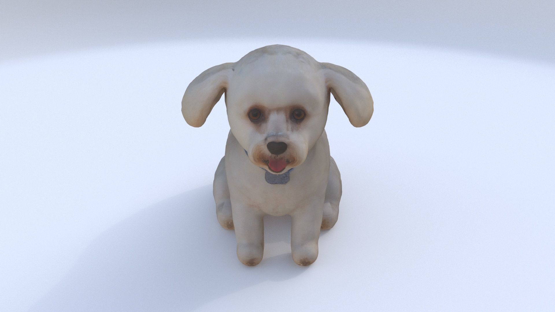 Poodle seated 3D model_1