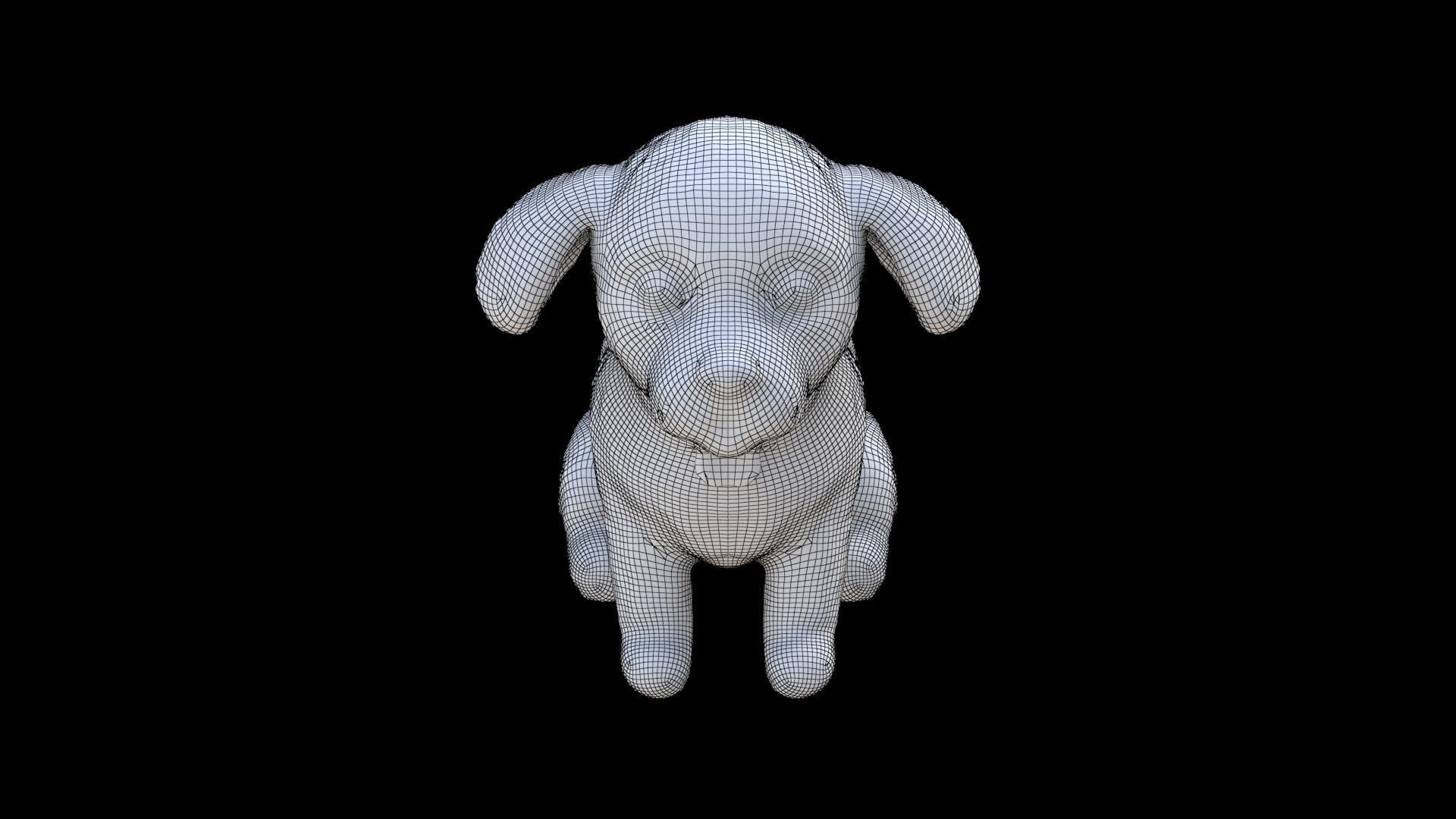 Poodle seated 3D model_6