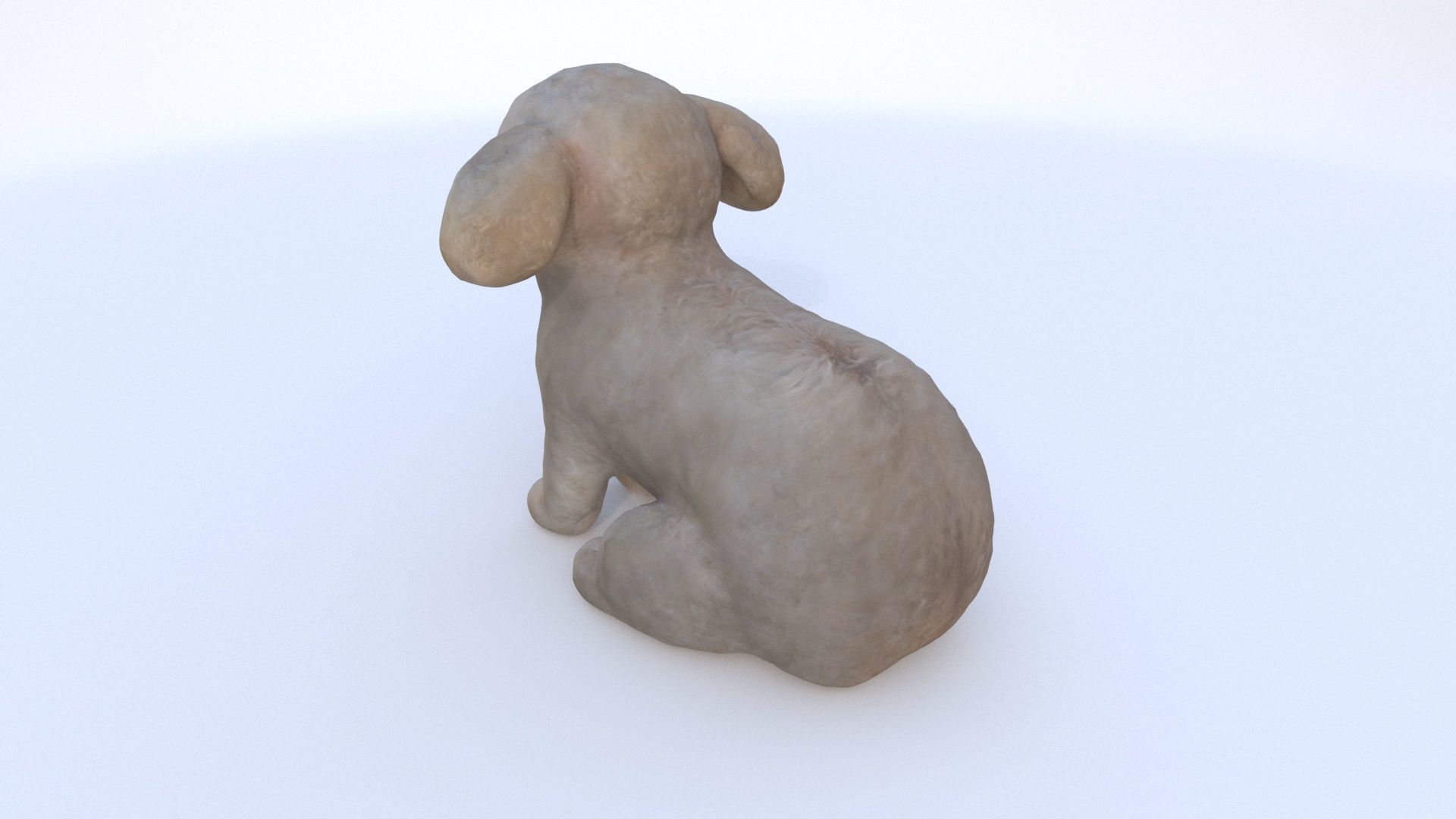 Poodle seated 3D model_3