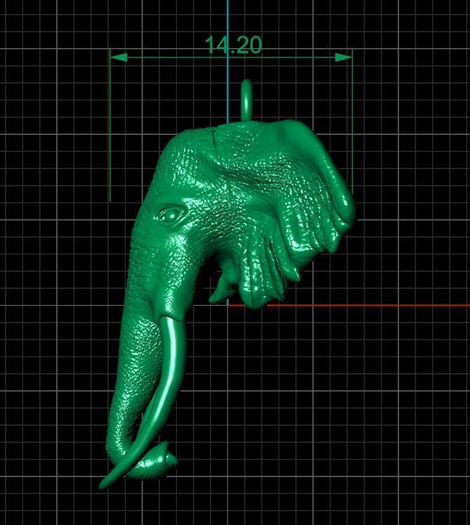 elephant necklace 3D print model_2