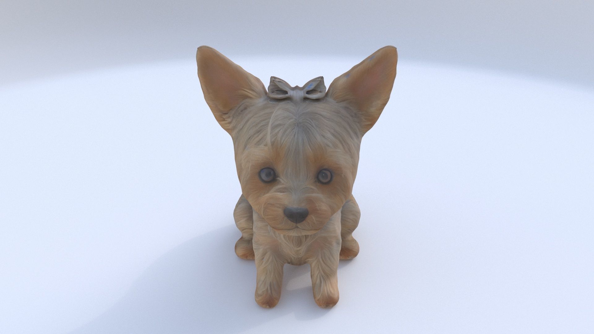 Yorkshire Terrier seated 3D model_1