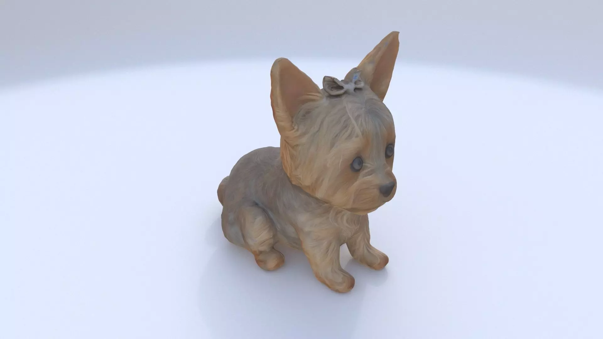 Yorkshire Terrier seated 3D model_0