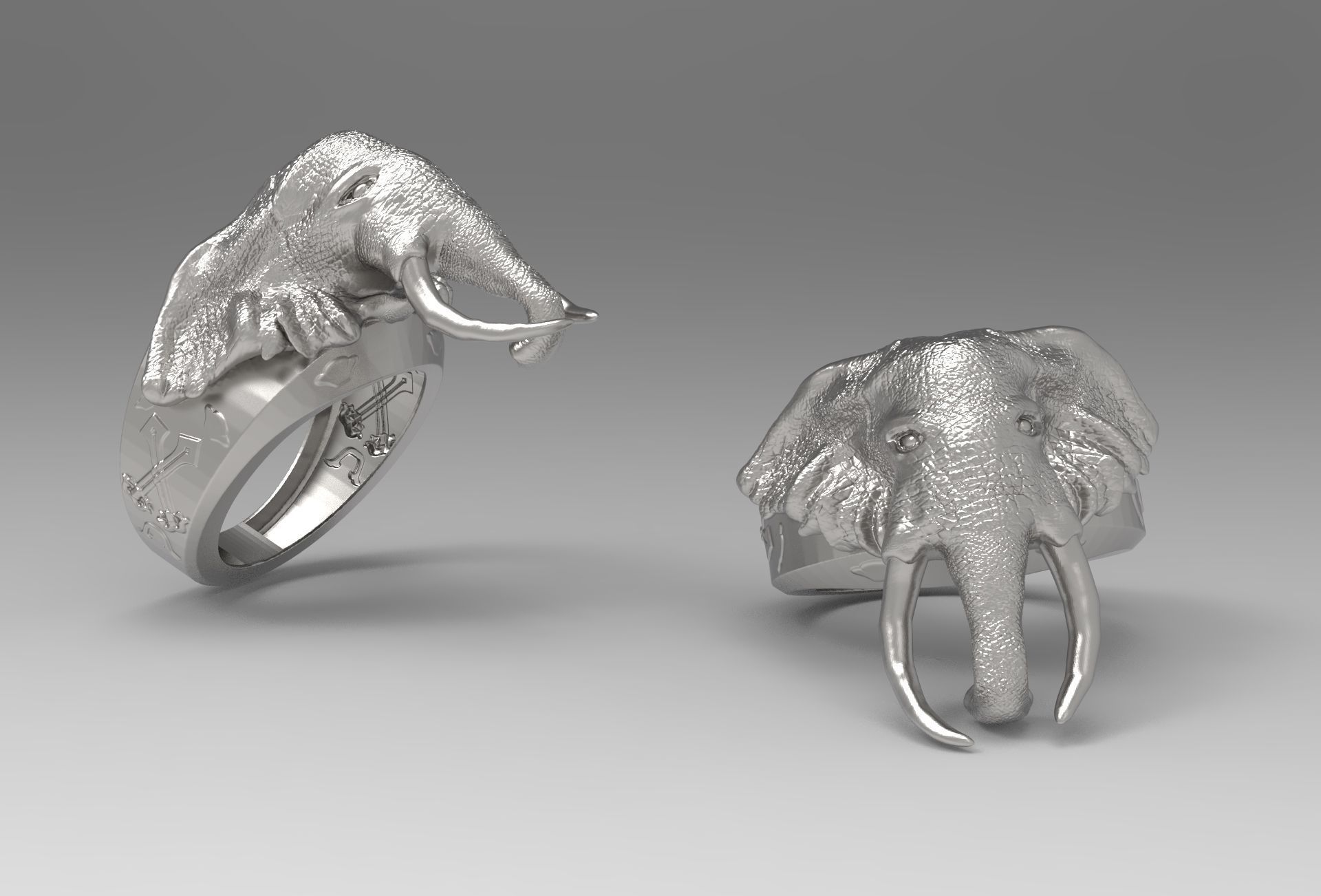 animal ring 3D print model_1