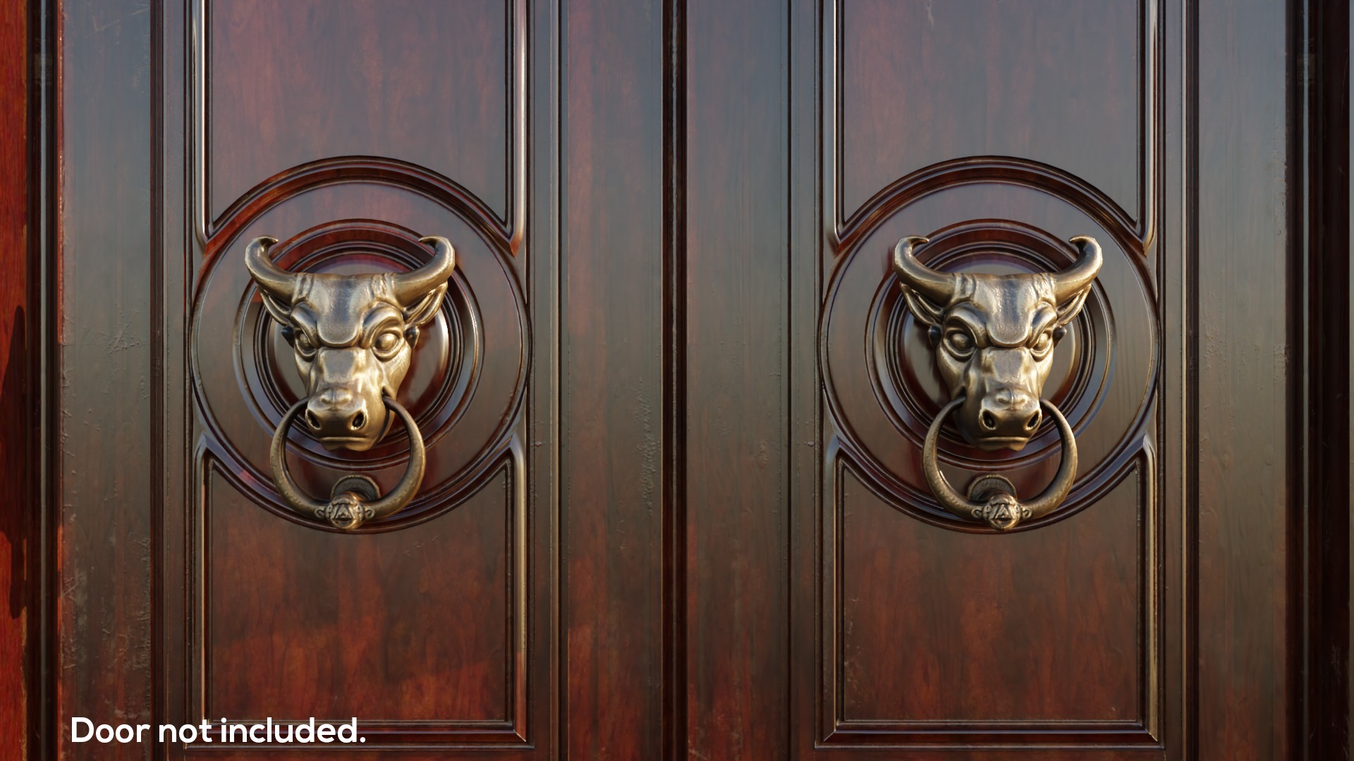 Bull Head Door Knocker Low Poly Ready For Game Low-poly 3D model_1