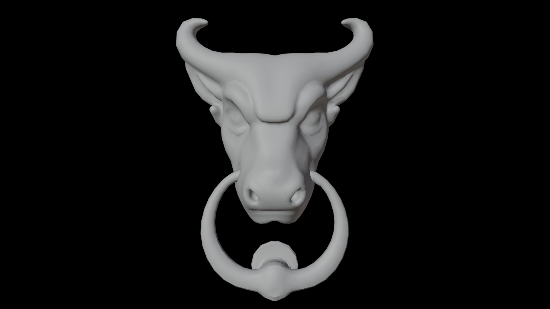 Bull Head Door Knocker Low Poly Ready For Game Low-poly 3D model_8