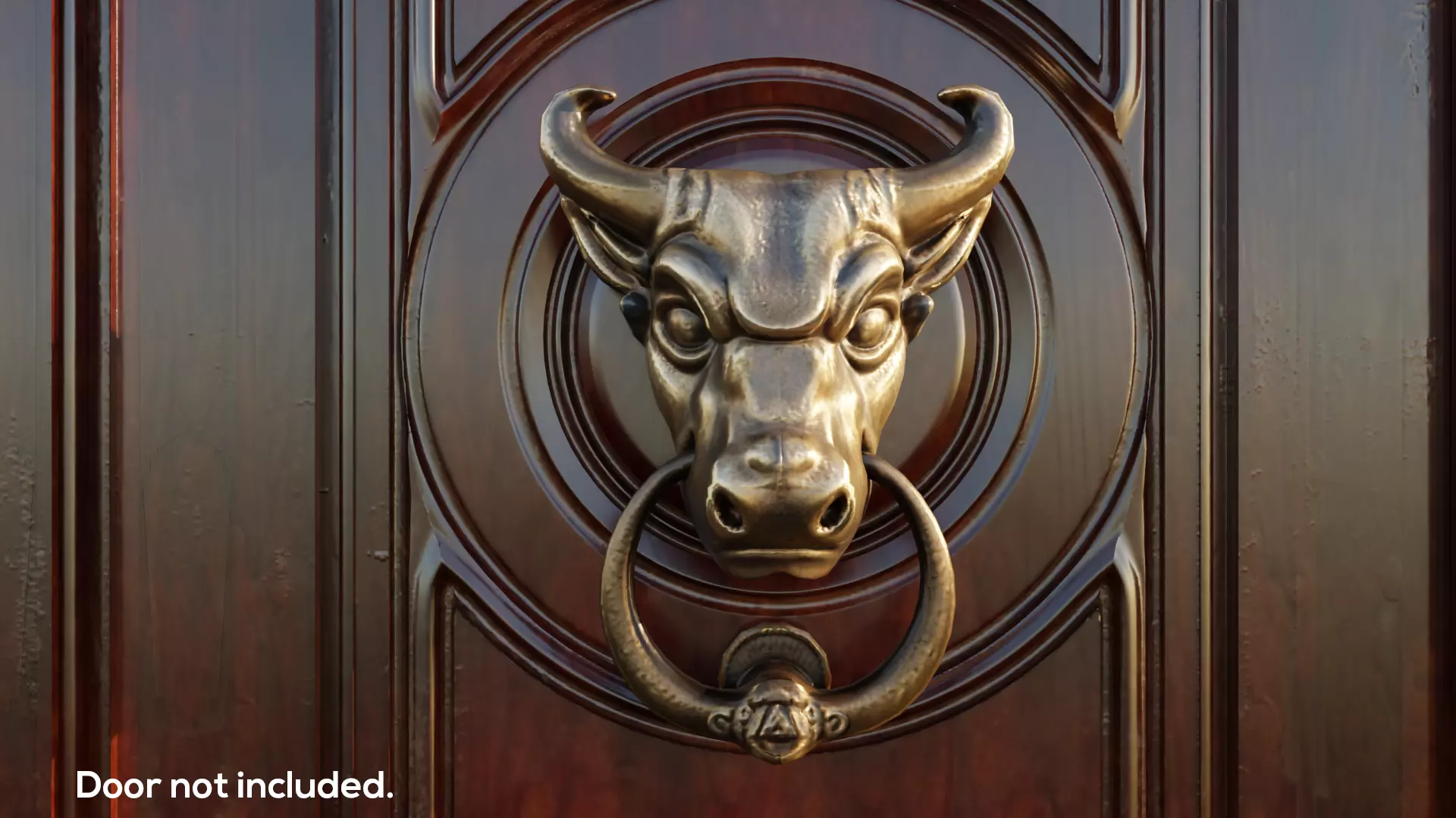Bull Head Door Knocker Low Poly Ready For Game Low-poly 3D model_0