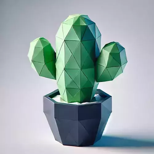 Geometric Cactus Figurine