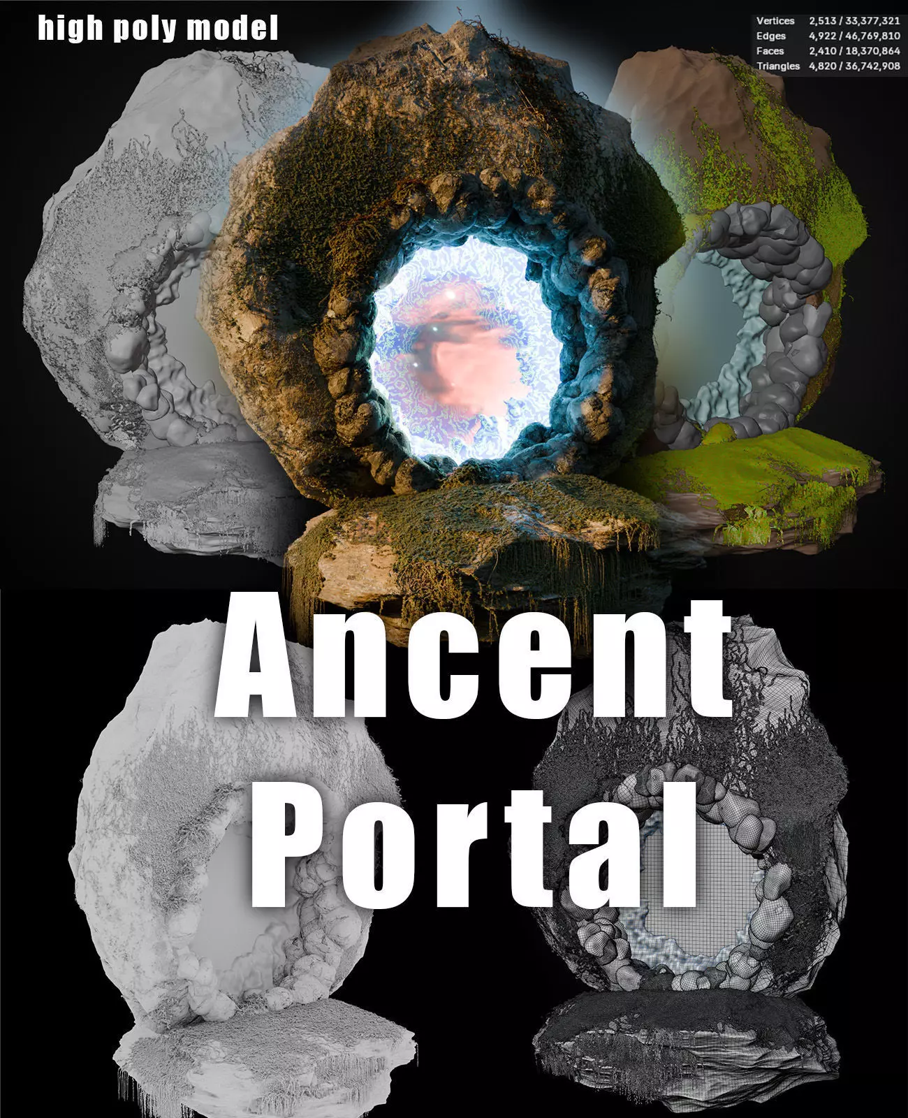 Ancient Portal  3D model_0