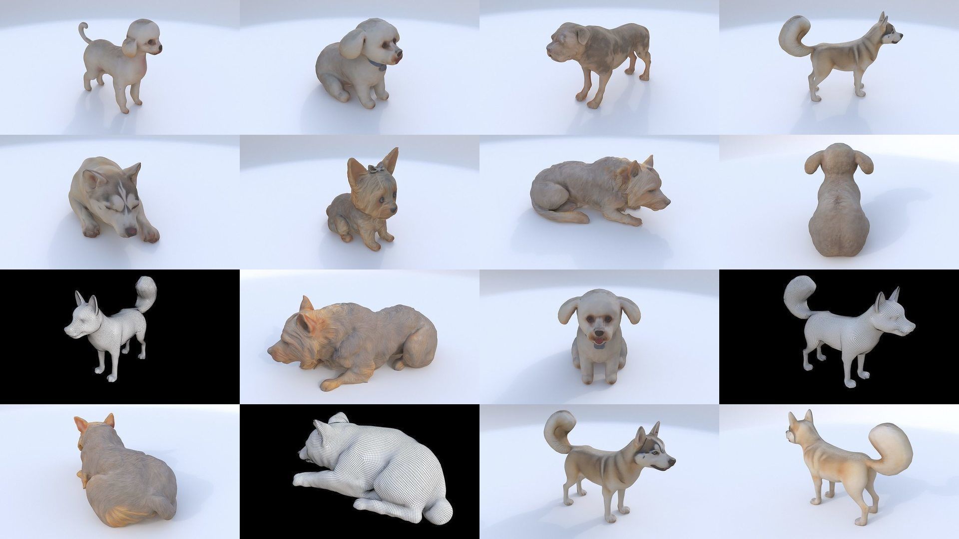 23 3D model of dogs collection _1