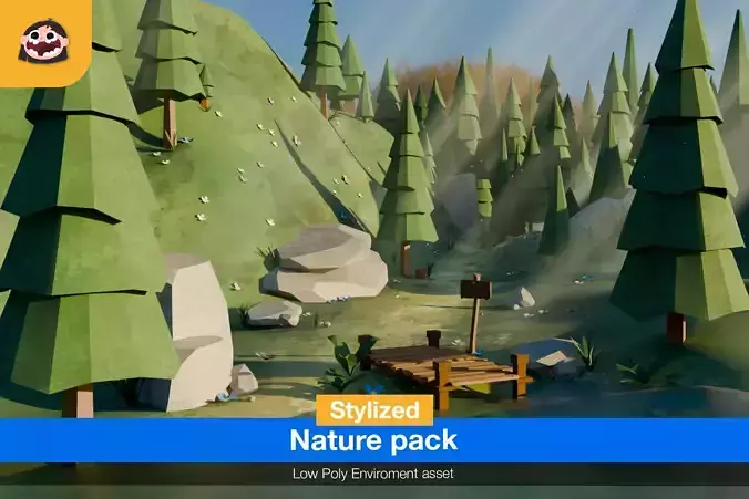 LOW POLY NATURE PACK-3D assets Low-poly 3D model