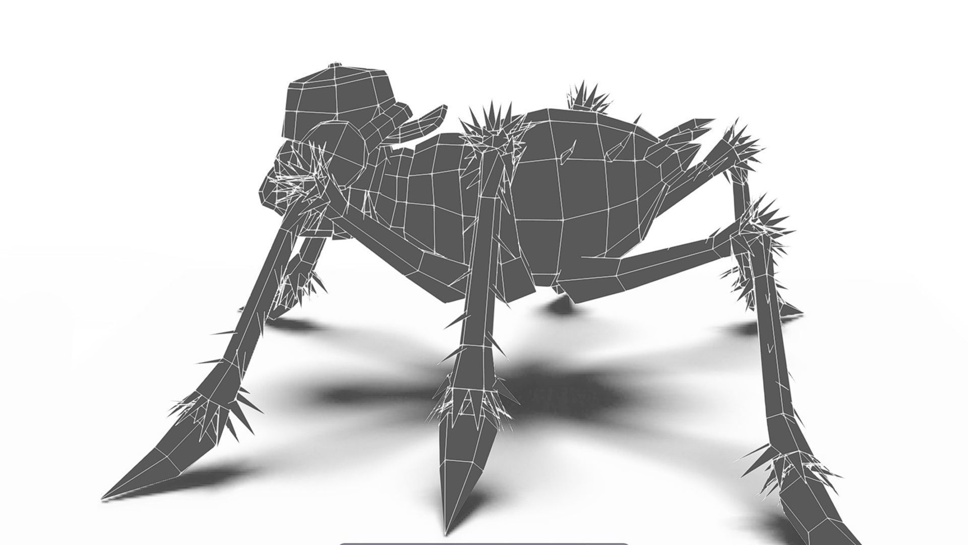 Green Spider Robot Funny Cartoon Insect Parasite Beetle Lowpoly Low-poly 3D model_14