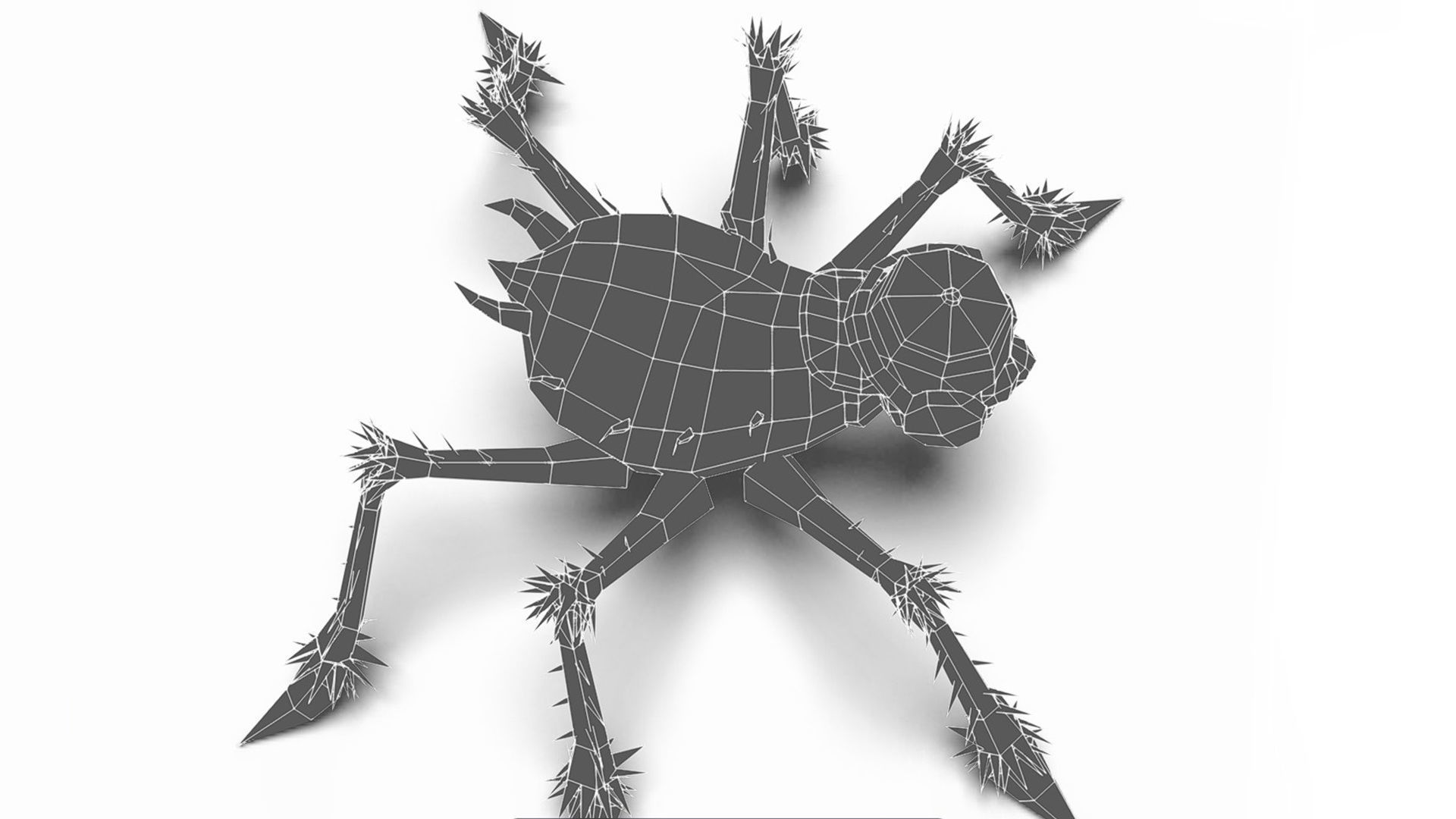 Green Spider Robot Funny Cartoon Insect Parasite Beetle Lowpoly Low-poly 3D model_16