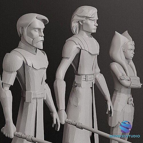 CLONE WARS COLLECTION  - OBI-ANI-AHSOKA 3D print model