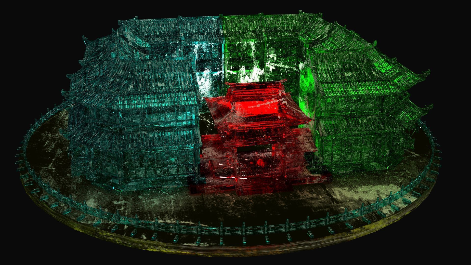 Chinese ancient house icy sculpture 3D model_5