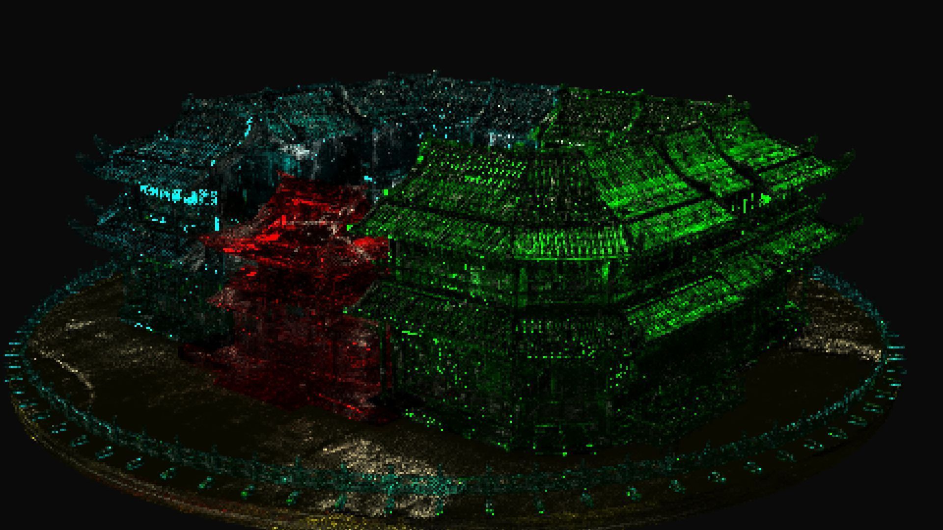 Chinese ancient house icy sculpture 3D model_2