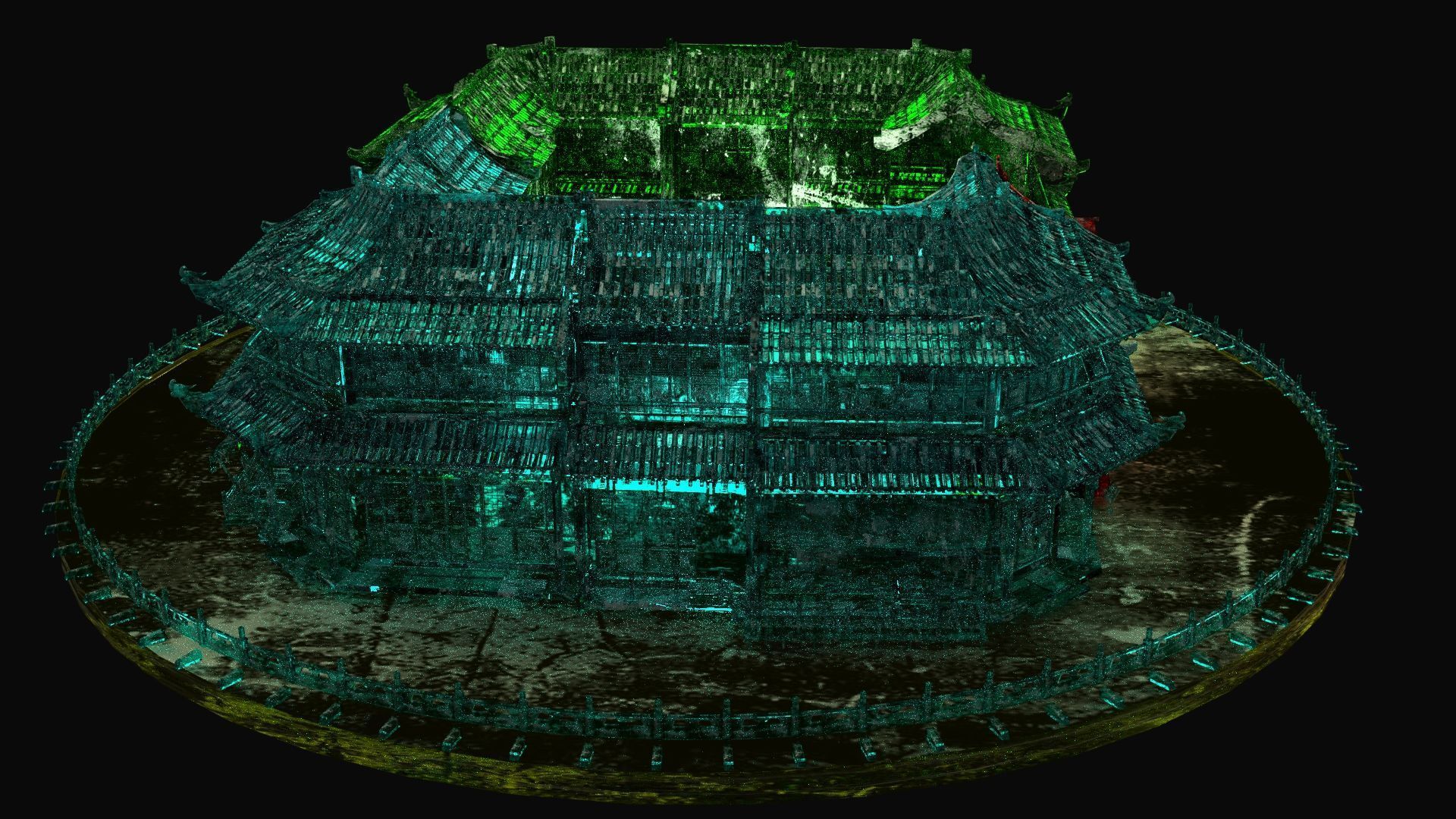 Chinese ancient house icy sculpture 3D model_4