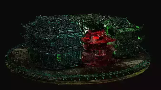 Chinese ancient house icy sculpture 3D model Chinese ancient house icy sculpture 3D model