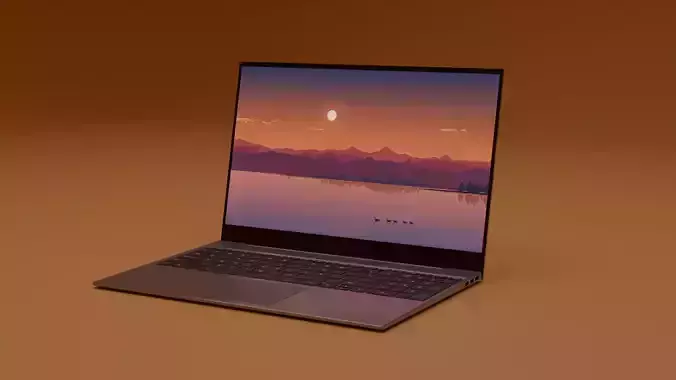 Sleek Office Laptop Low-poly 3D model