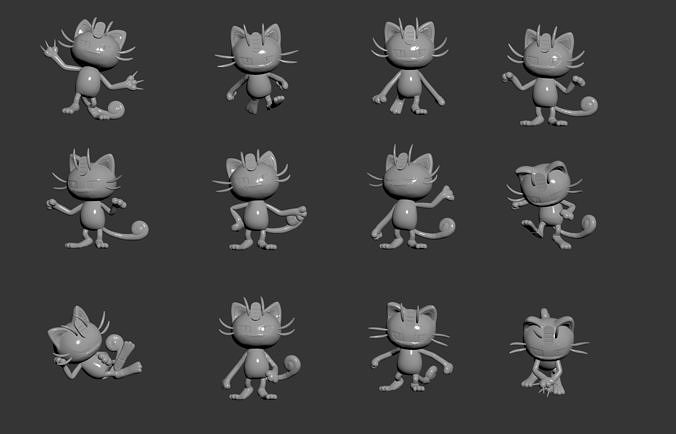 Pokemon 52- Meowth Alolan 3D print model