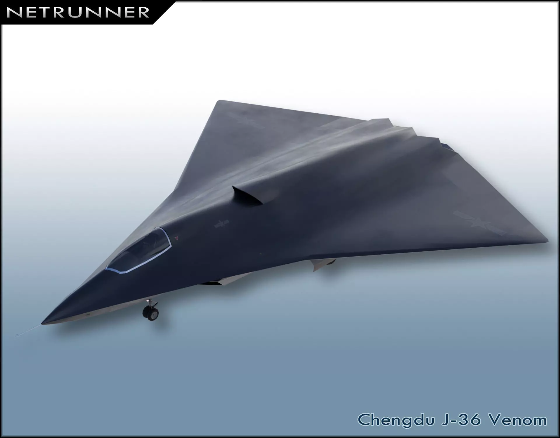 Chengdu J-36 Venom Low-poly 3D model_0
