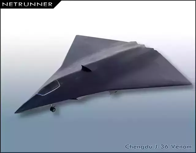 Chengdu J-36 Venom Low-poly 3D model
