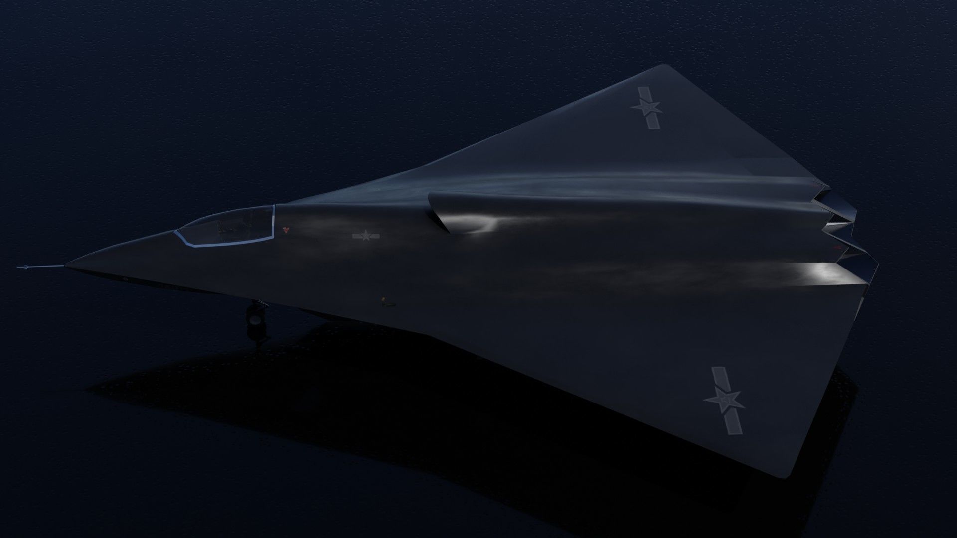 Chengdu J-36 Venom Low-poly 3D model_2