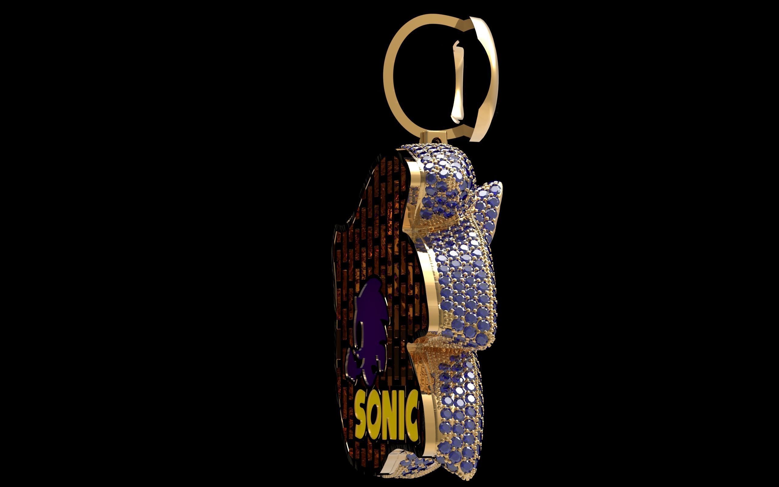 Sonic pendant  3D print model_21