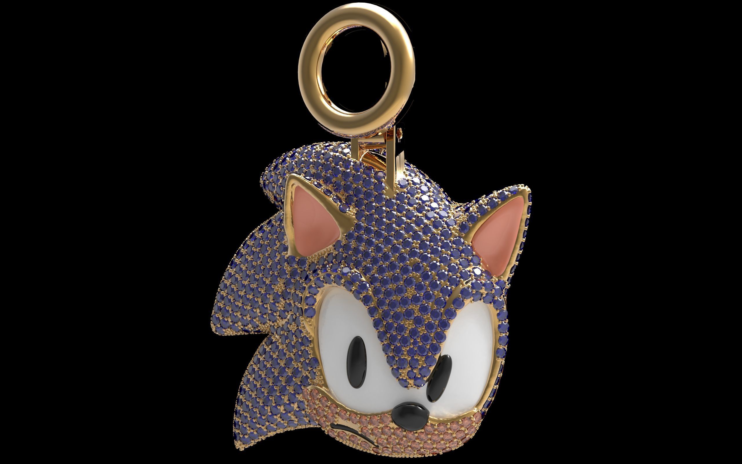 Sonic pendant  3D print model_28