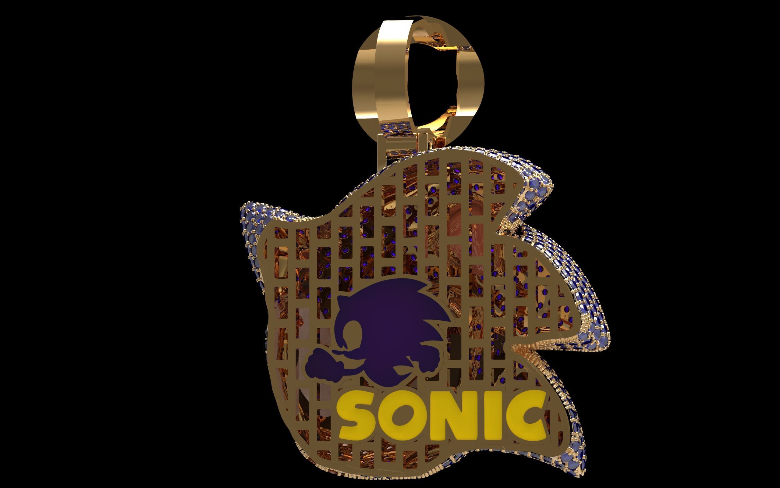 Sonic pendant  3D print model_23