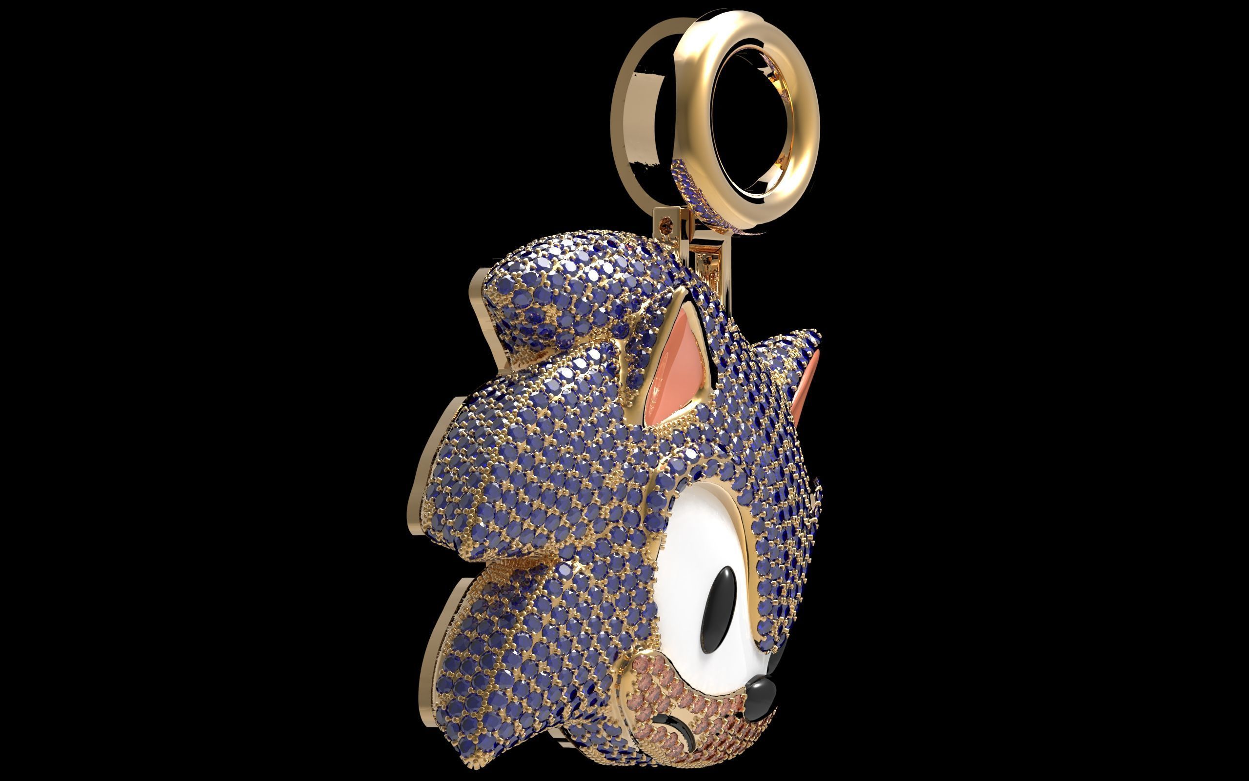 Sonic pendant  3D print model_18