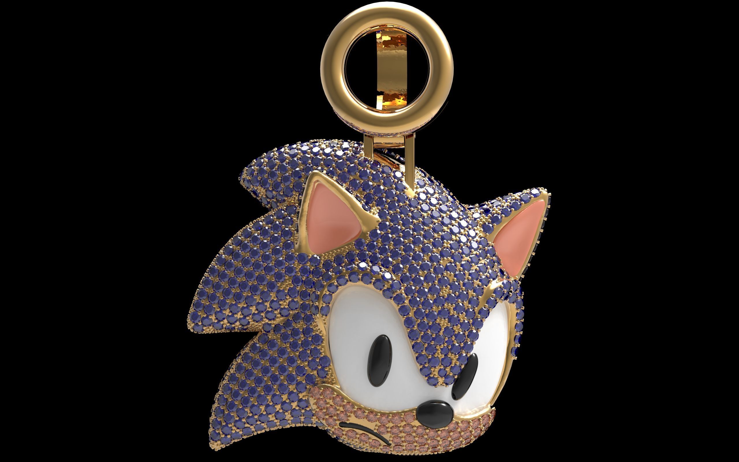 Sonic pendant  3D print model_20