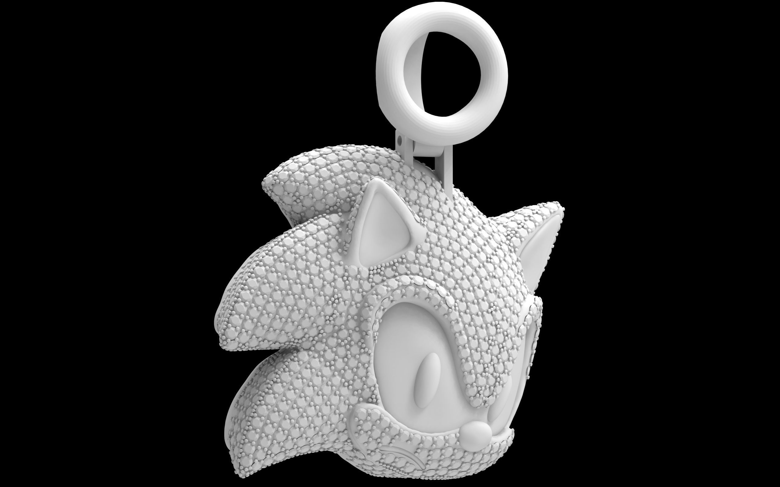 Sonic pendant  3D print model_6