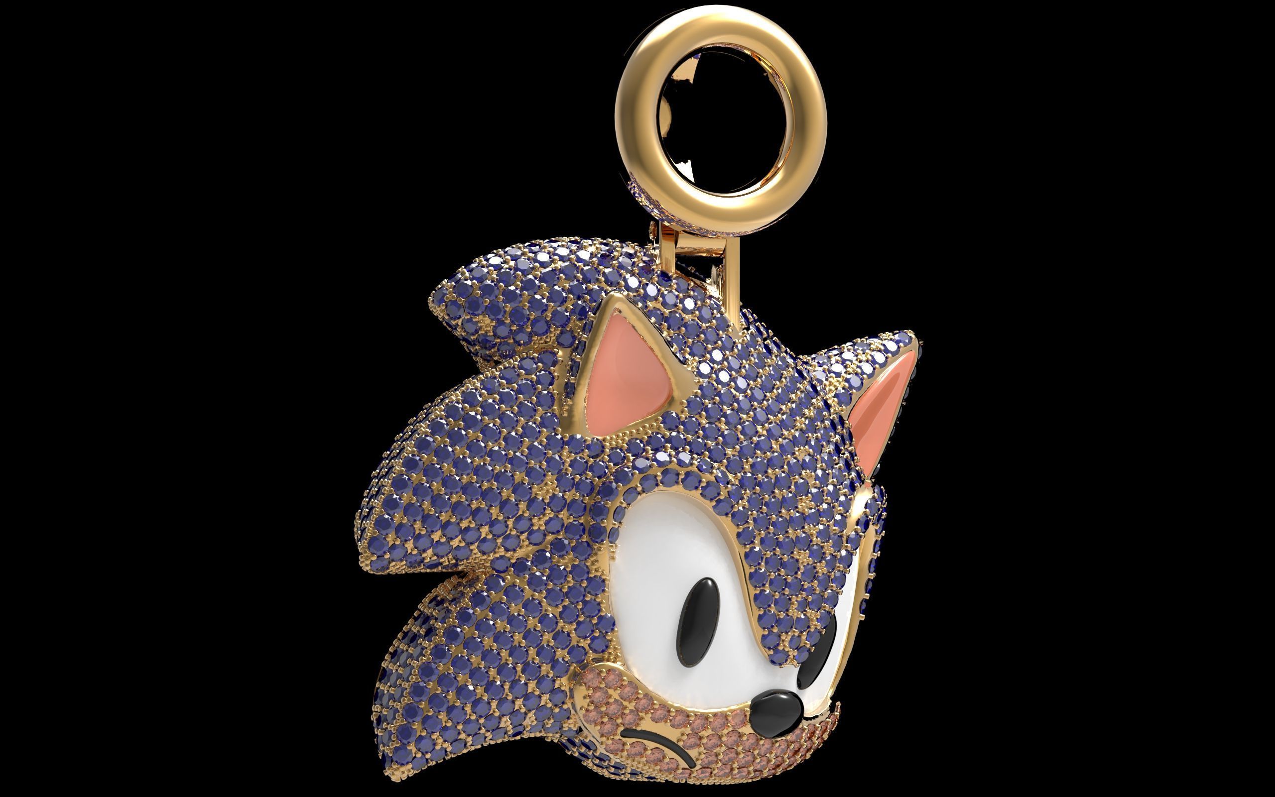 Sonic pendant  3D print model_17