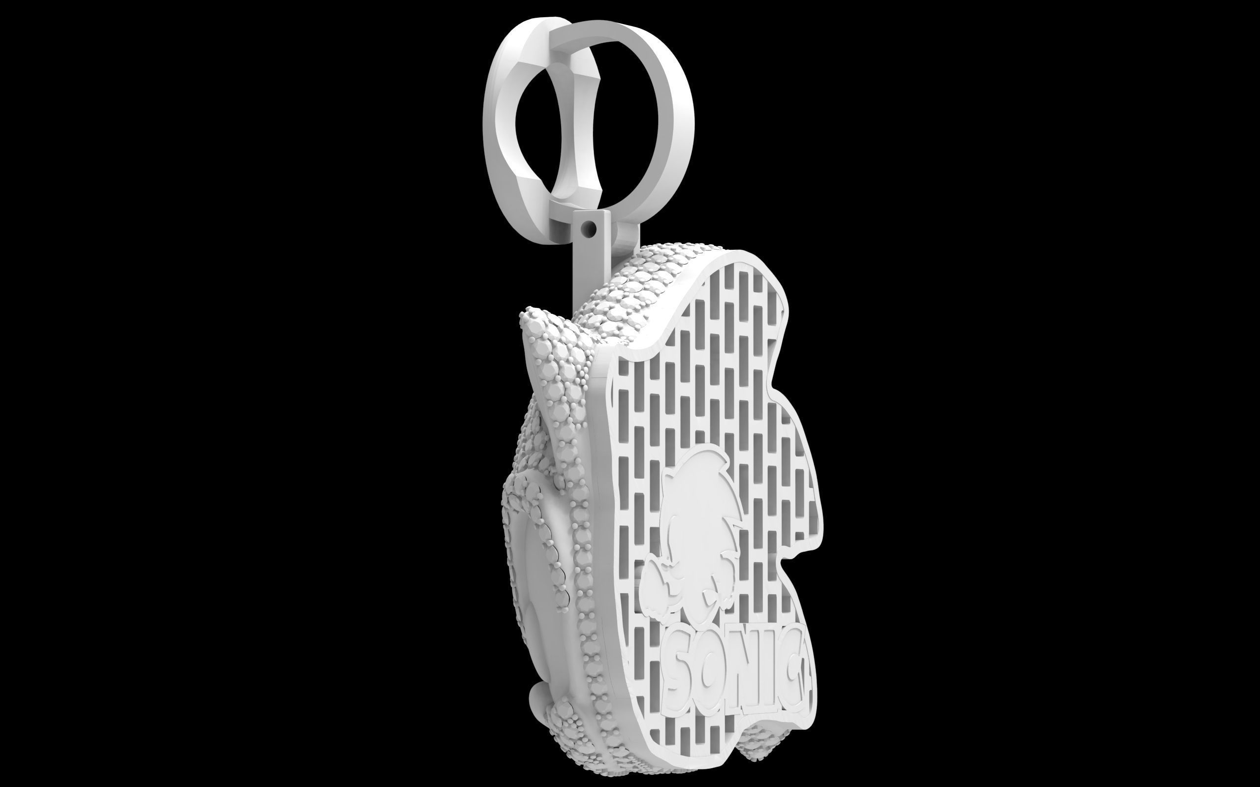 Sonic pendant  3D print model_12