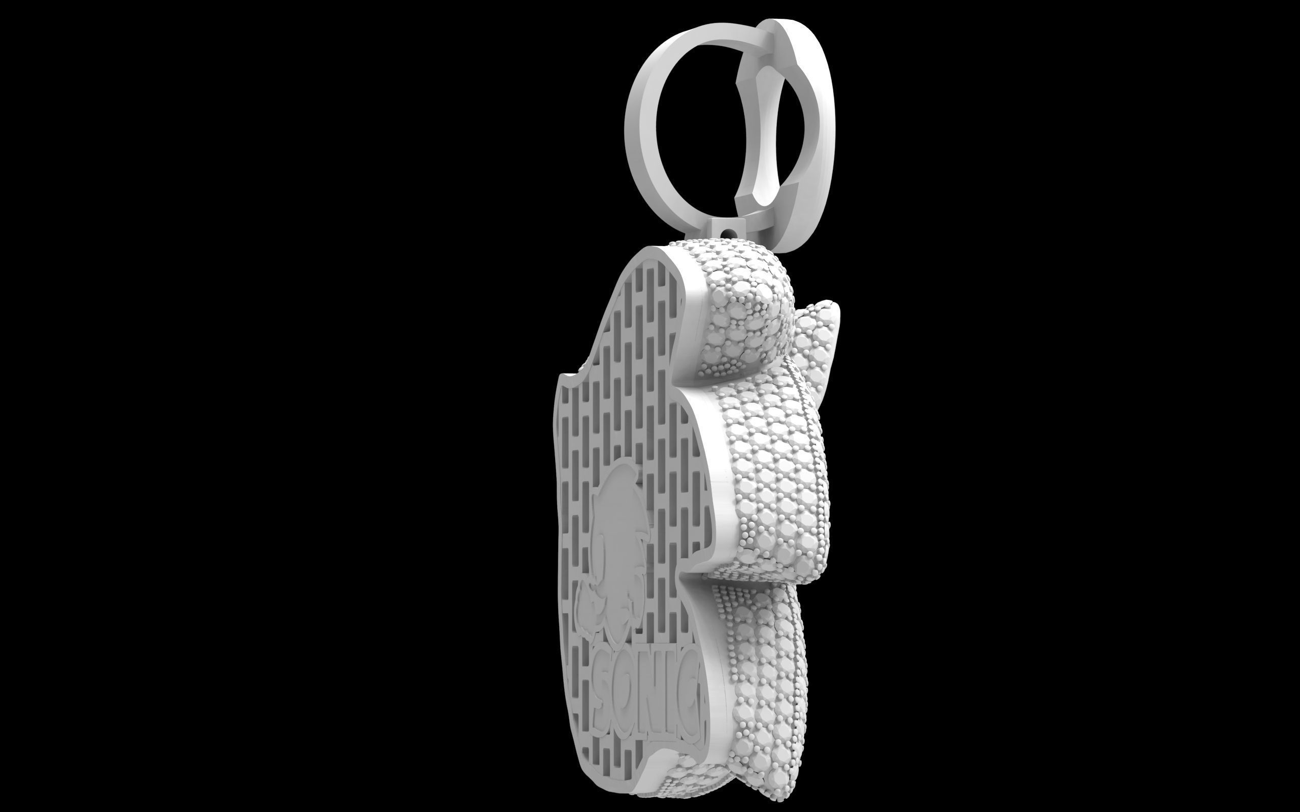 Sonic pendant  3D print model_7