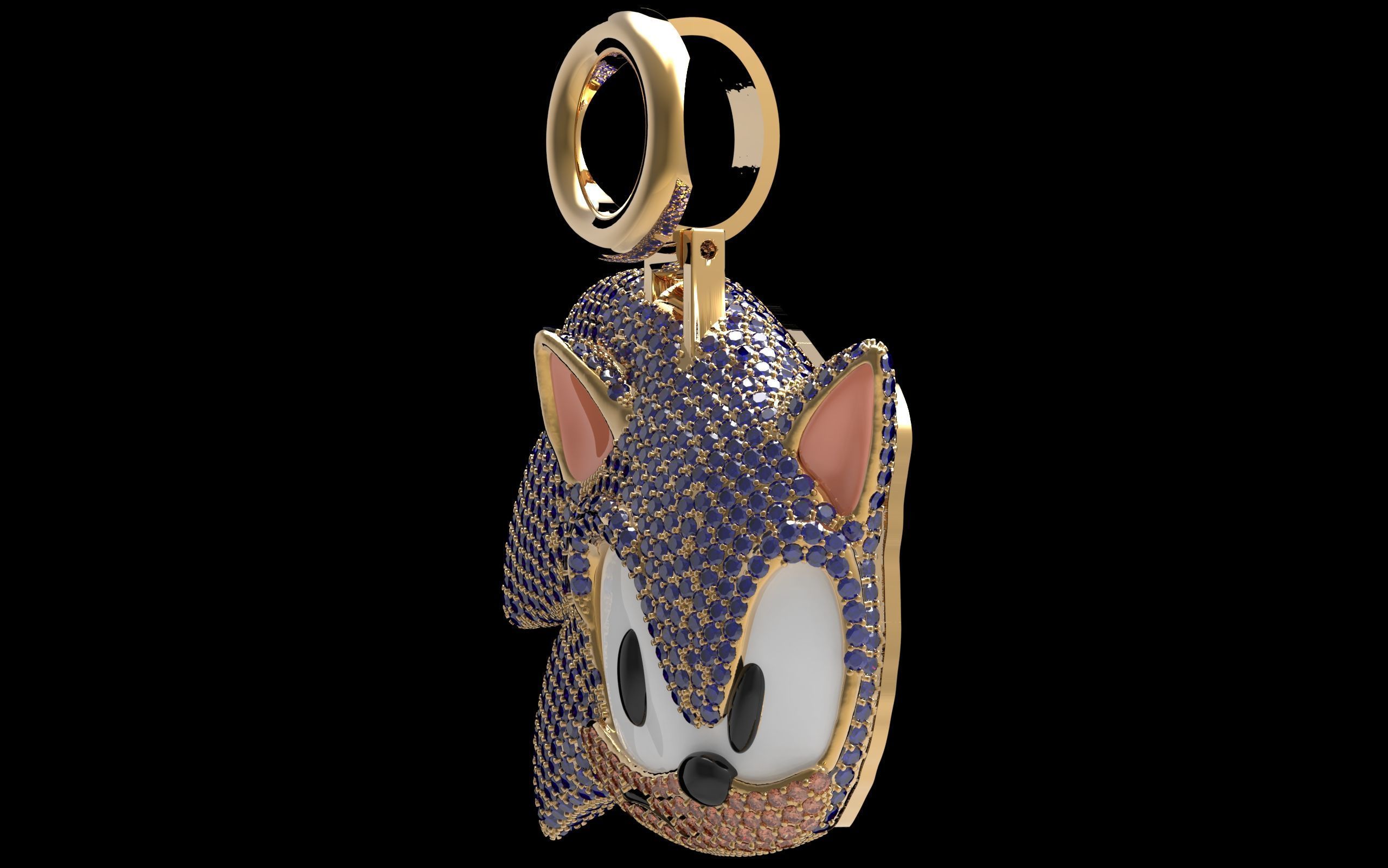 Sonic pendant  3D print model_30