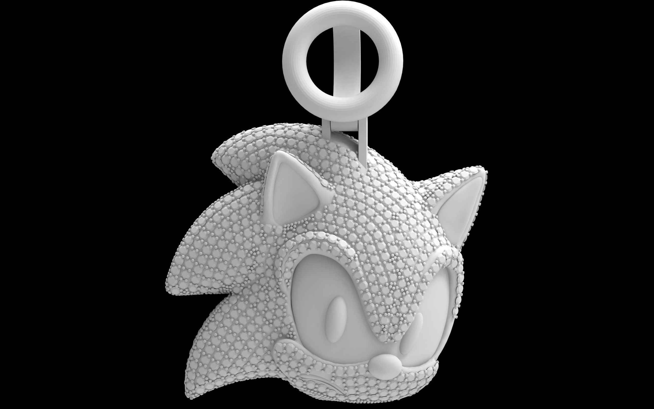 Sonic pendant  3D print model_15