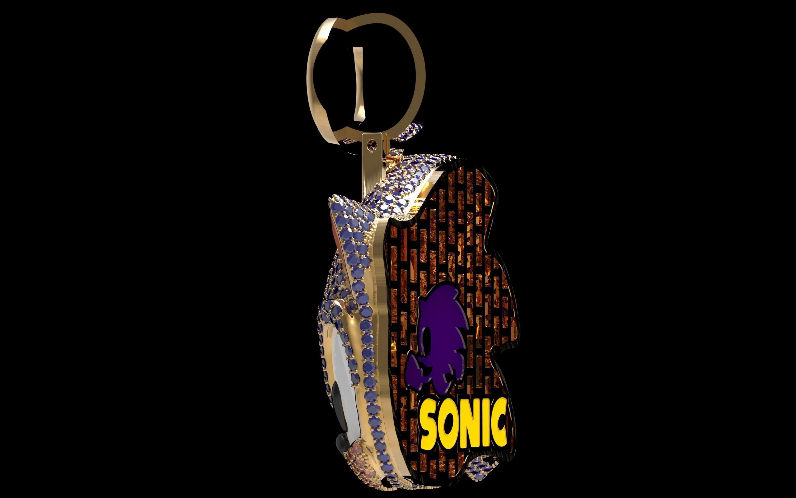Sonic pendant  3D print model_26