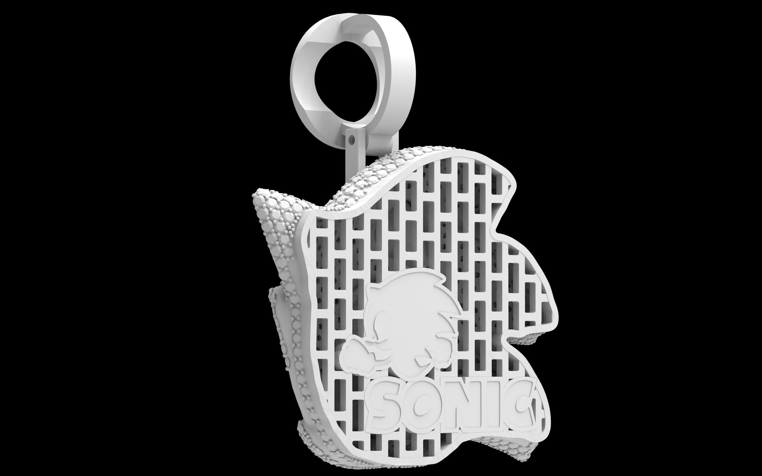 Sonic pendant  3D print model_11