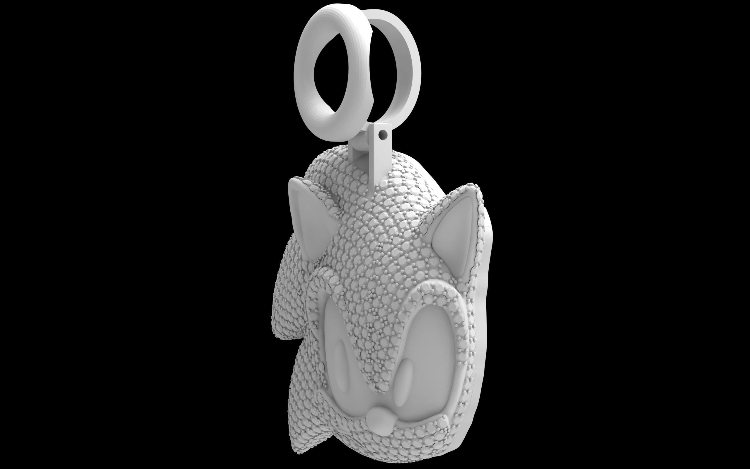 Sonic pendant  3D print model_10