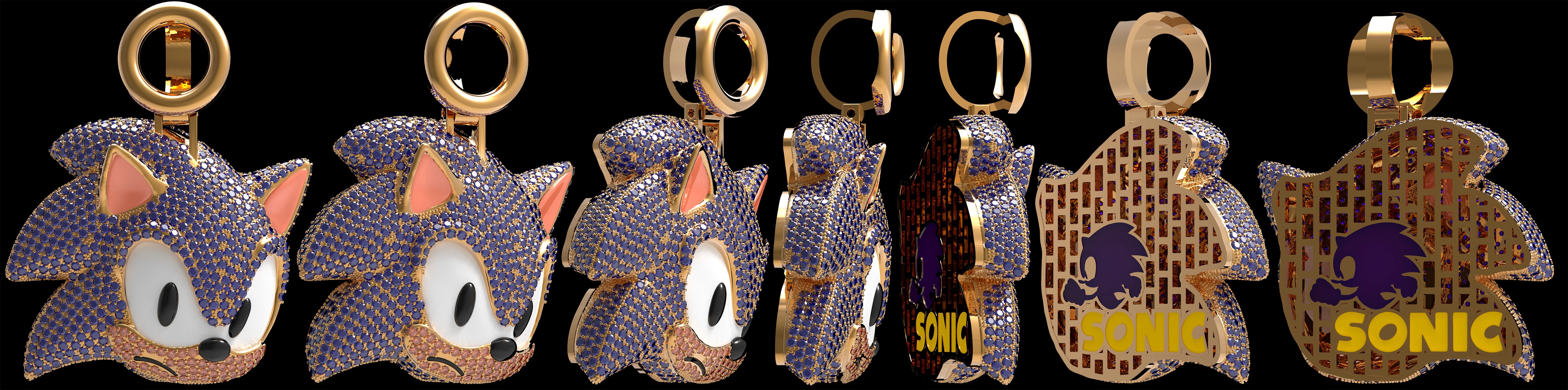 Sonic pendant  3D print model_1