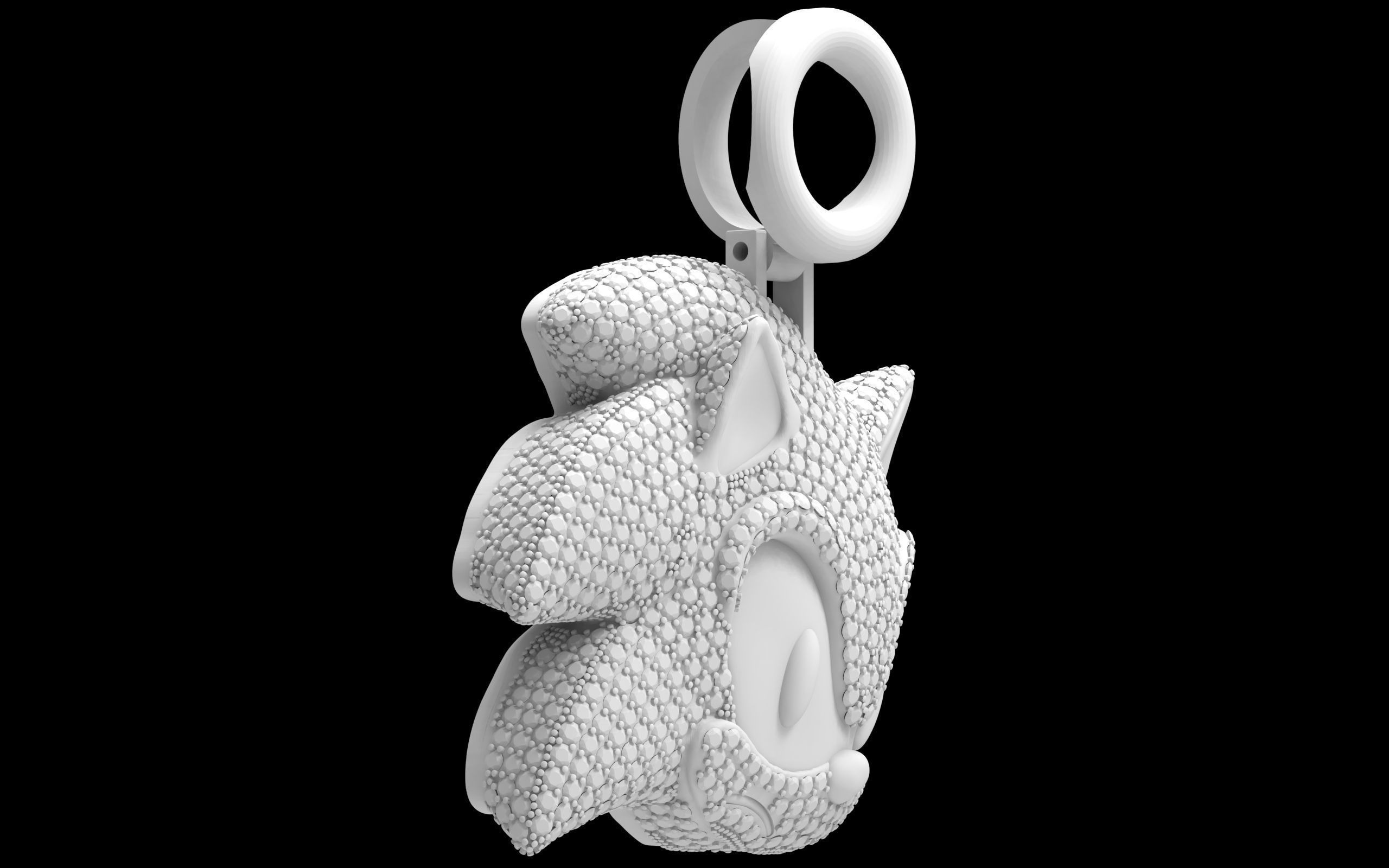 Sonic pendant  3D print model_3