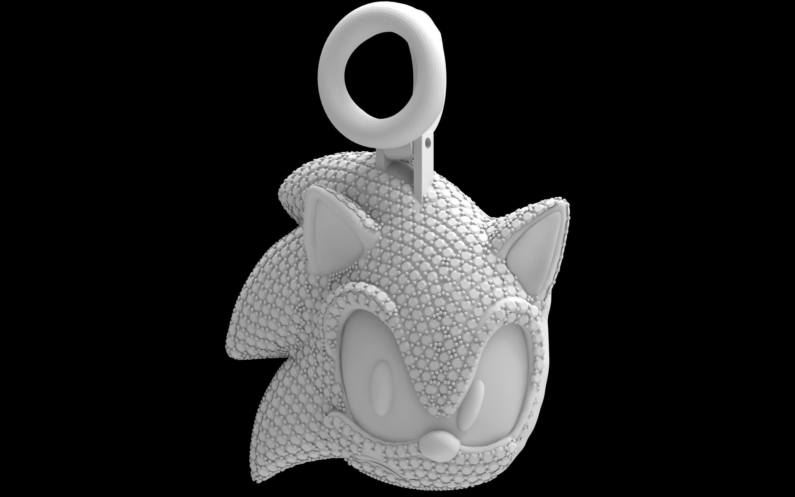 Sonic pendant  3D print model_16