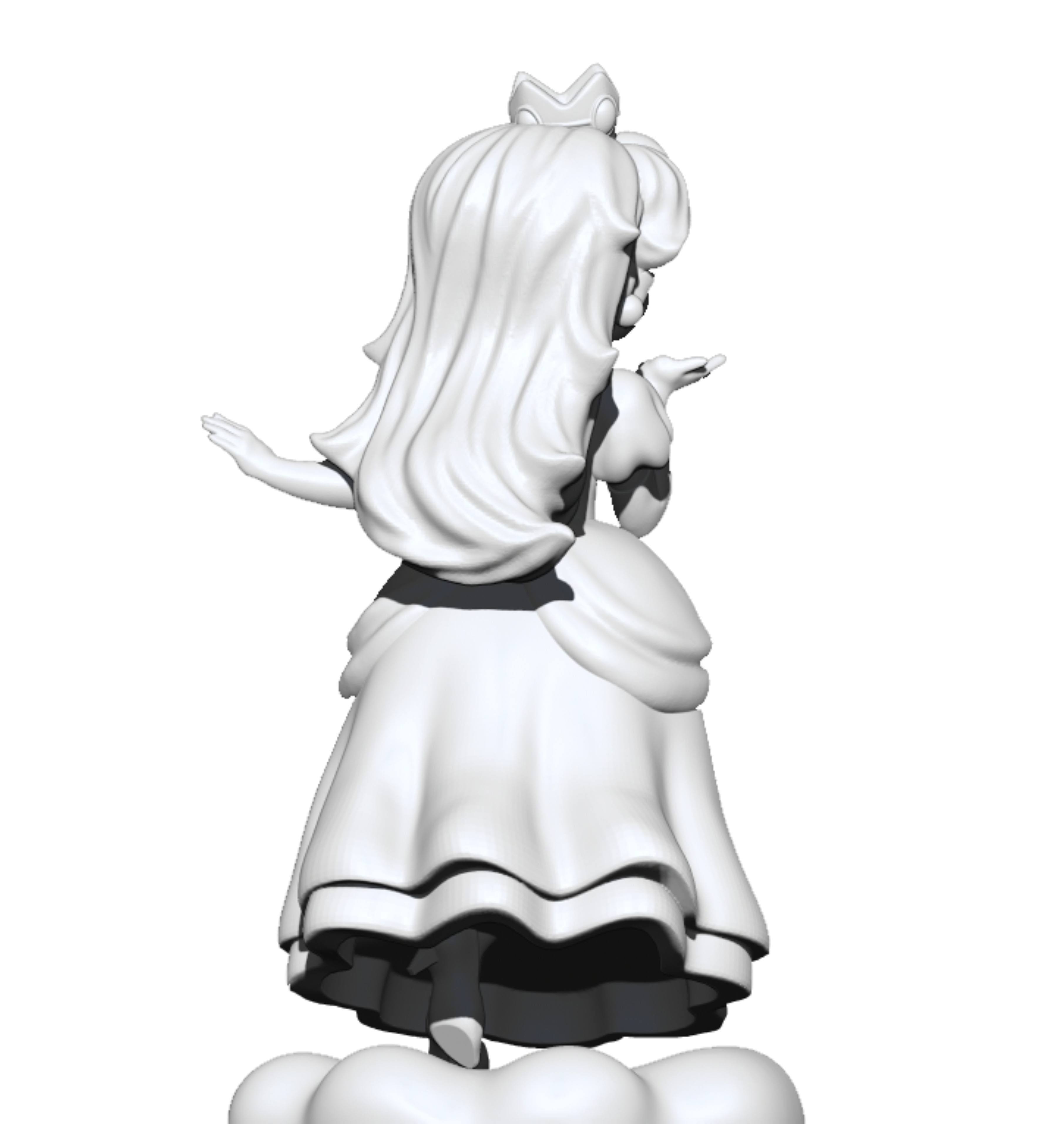 FREE- SUPPORTED-Princess With Cloud Base -3D Print Model Free 3D print model_5