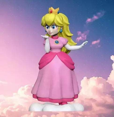 FREE- SUPPORTED-Princess With Cloud Base -3D Print Model