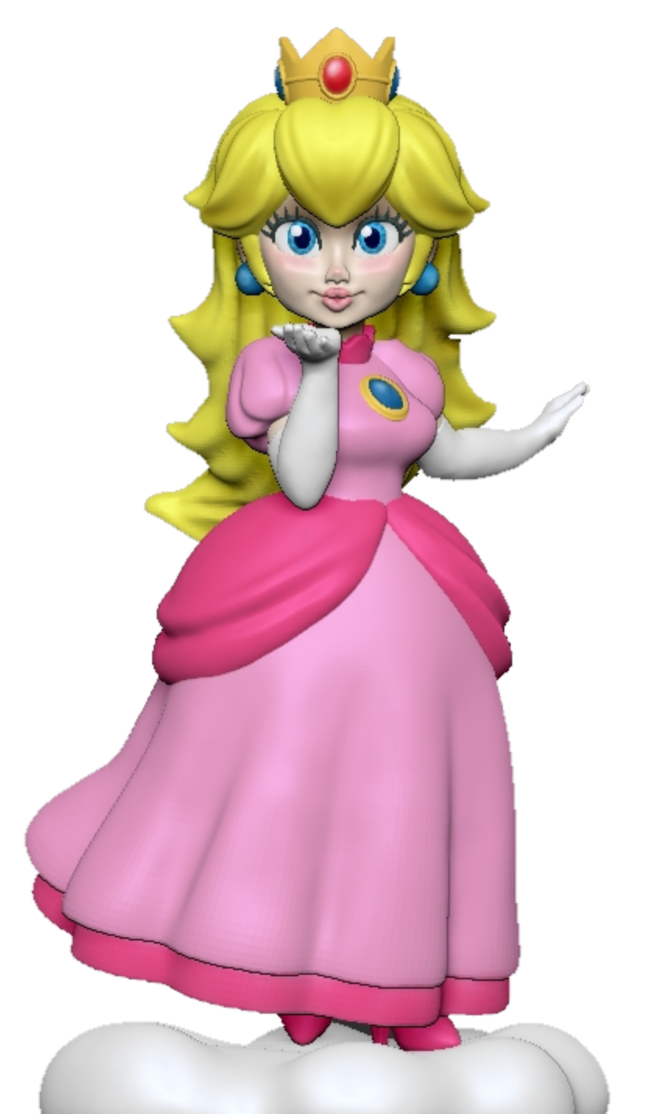 FREE- SUPPORTED-Princess With Cloud Base -3D Print Model Free 3D print model_2