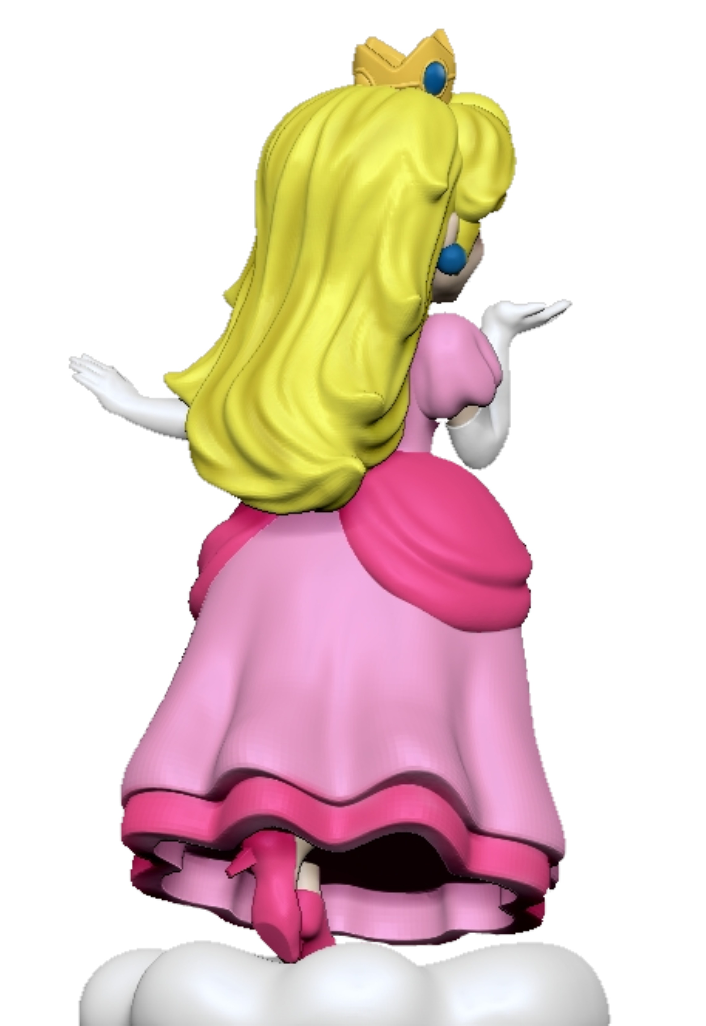 FREE- SUPPORTED-Princess With Cloud Base -3D Print Model Free 3D print model_3