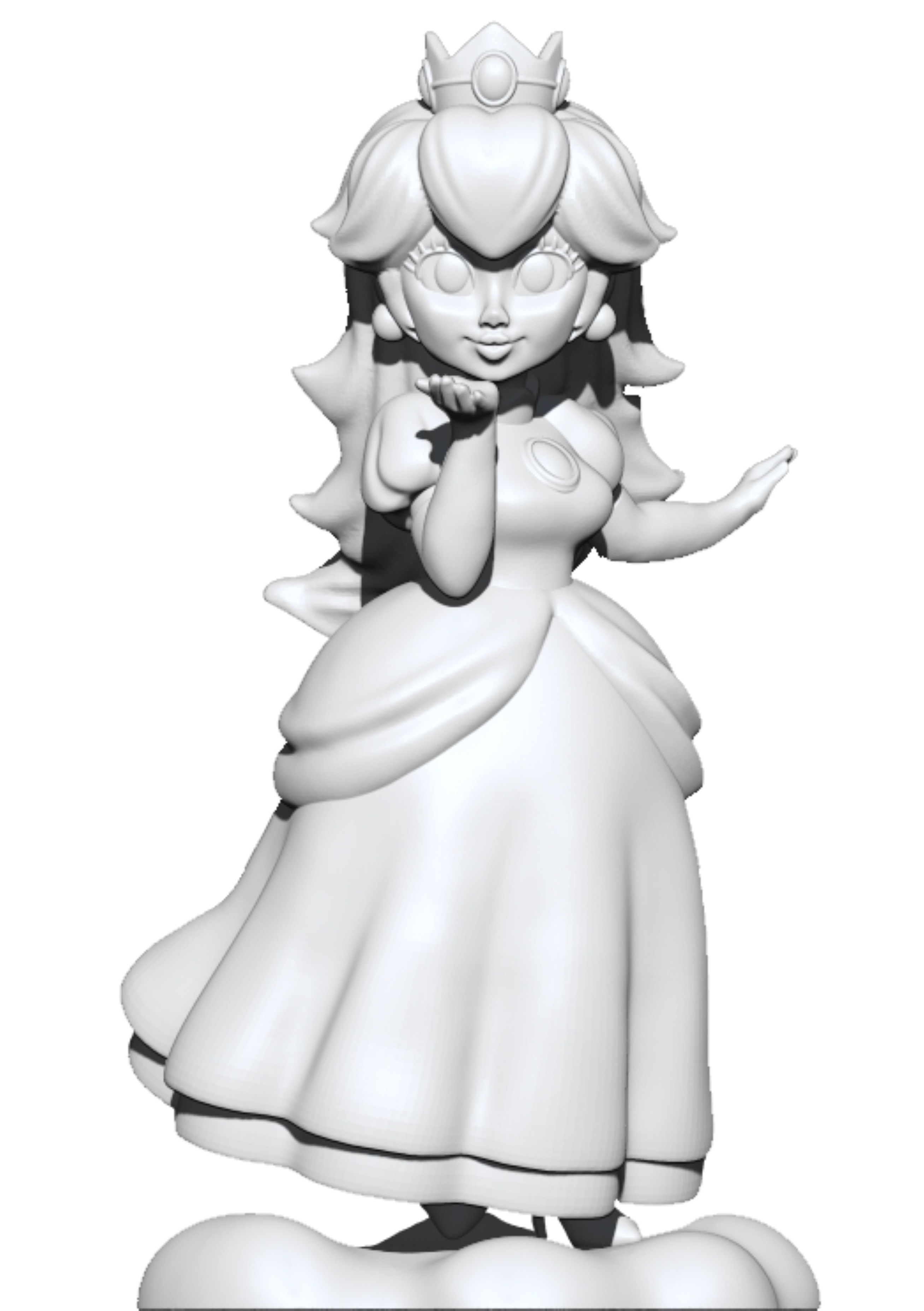FREE- SUPPORTED-Princess With Cloud Base -3D Print Model Free 3D print model_4